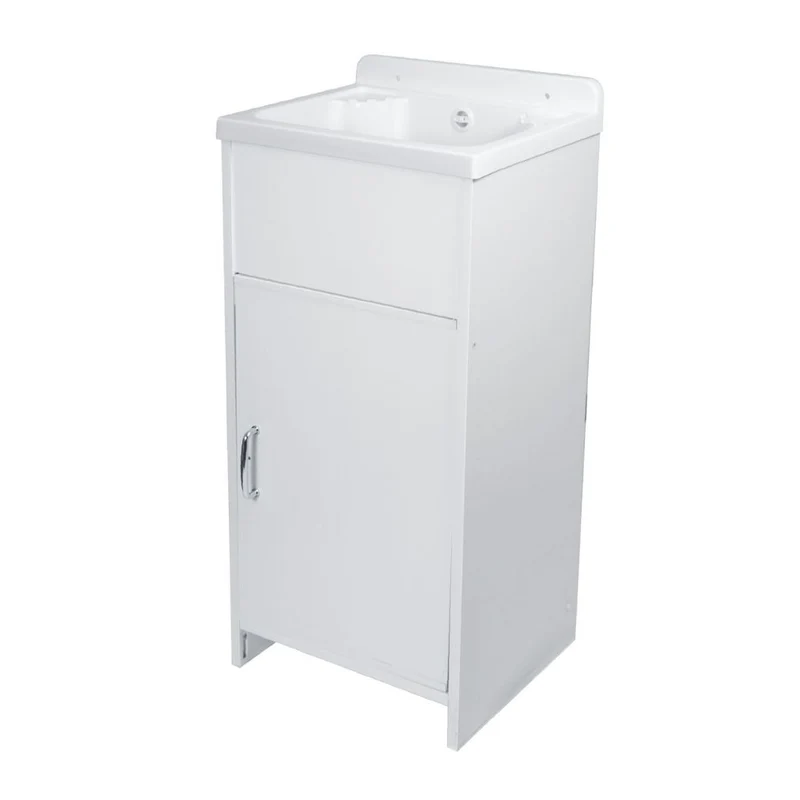 Lavatoio da esterno colore bianco con vasca in resina 42,5x34,5x82H cm