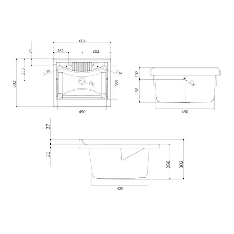 Mobile lavatoio in PVC colore bianco 60x60x85H cm - Laden