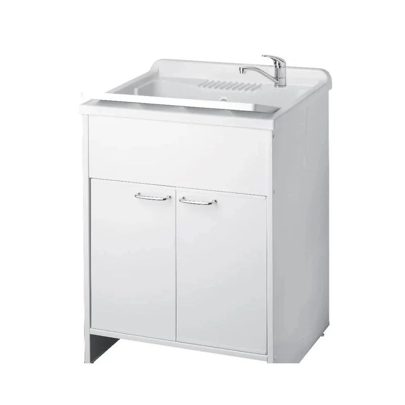 Mobile lavatoio in PVC colore bianco 60x50x85H cm - Laden
