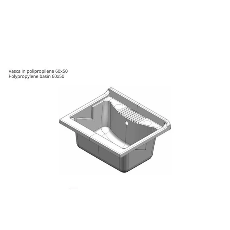 Mobile lavatoio in PVC colore bianco 60x50x85H cm - Laden