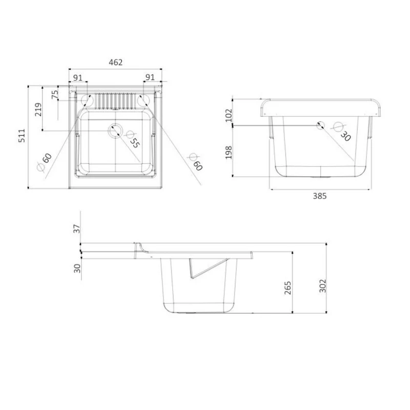 Mobile lavatoio in PVC colore bianco 45x50 cm - Laden