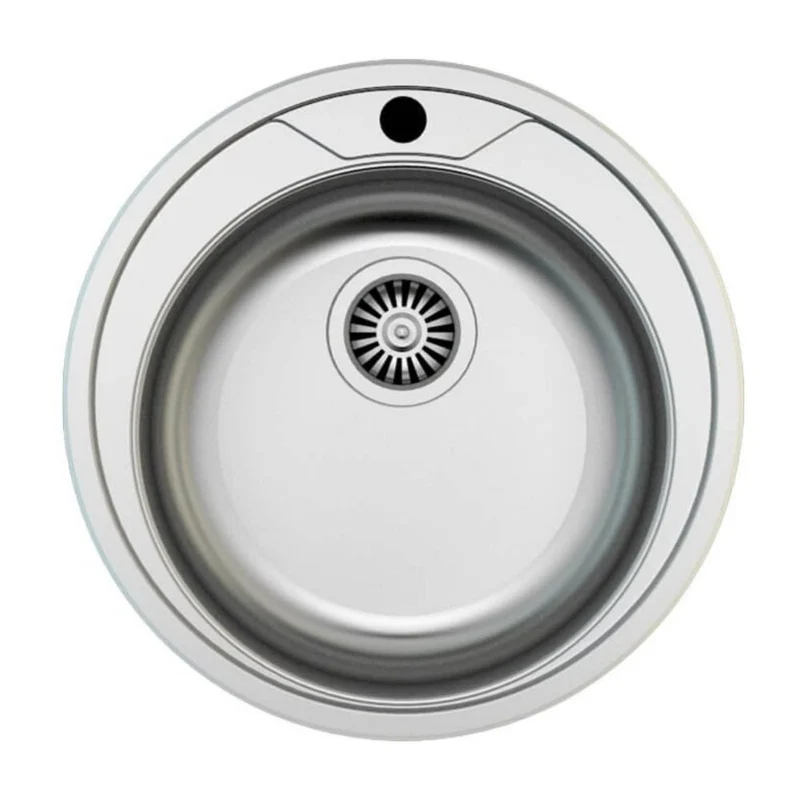 Lavello rotondo incasso per cucina in inox diametro 51 cm - Taron