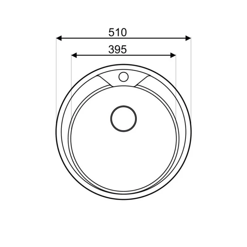 Lavello rotondo incasso per cucina in inox diametro 51 cm - Taron