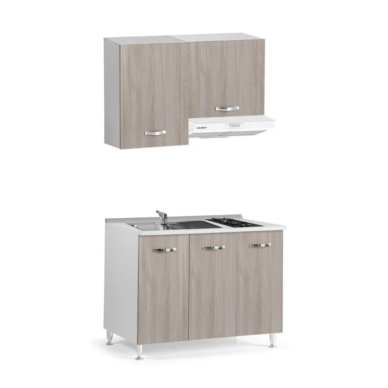 Cucina monoblocco completa colore olmo 120 cm - Sara