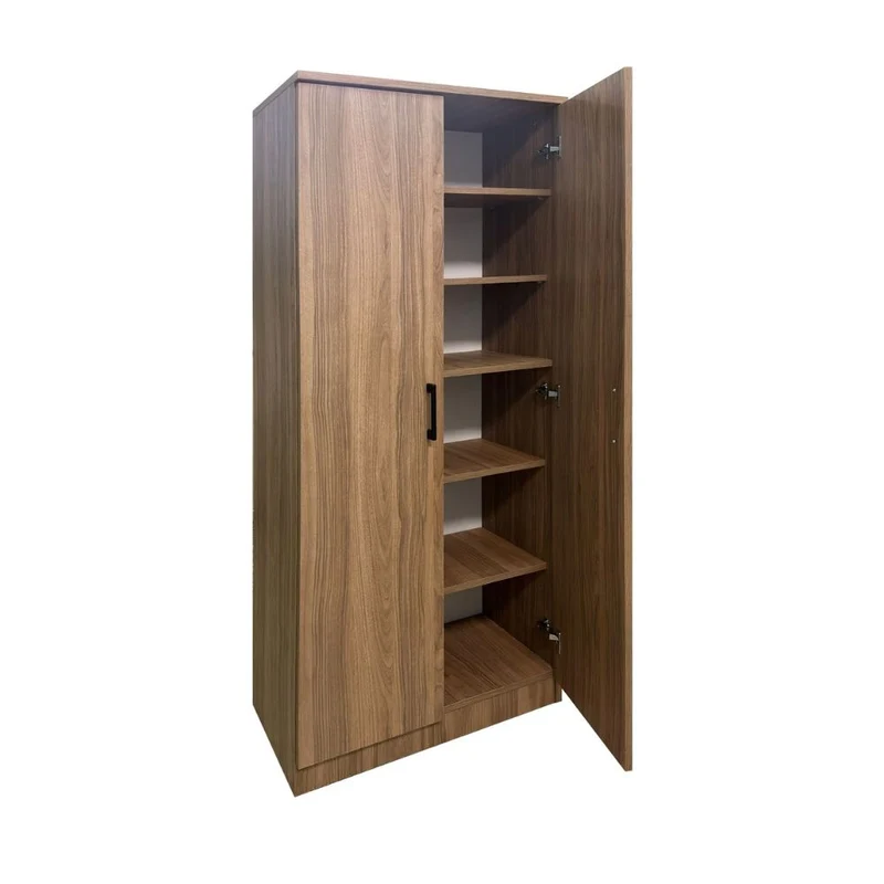 Armadio scarpiera con 2 ante e 5 ripiani colore noce 71x182H cm - Gabriella