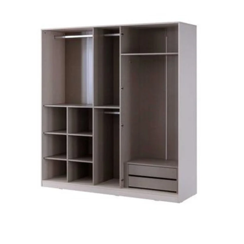 Camera da letto con armadio con specchi e letto contenitore colore beige - Piedra