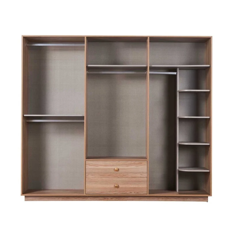 Camera da letto Natura colore rovere miele effetto vimini e armadio a specchio