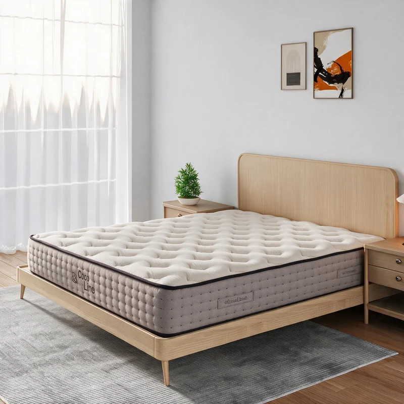 Materasso matrimoniale multistrato con fibra naturale 160x190x28H cm - Linxe