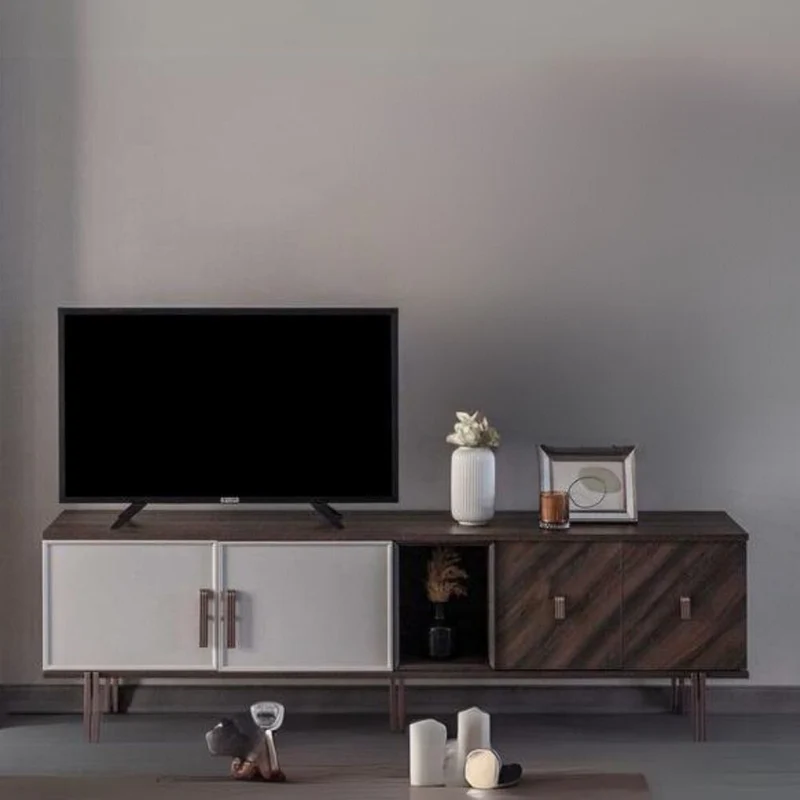 Mobile porta TV con ante finitura Mozambik spatolato 195x60H cm - Merlin