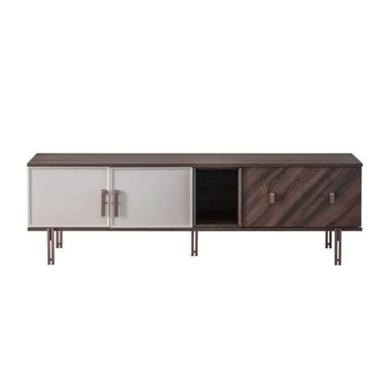 Mobile porta TV con ante finitura Mozambik spatolato 195x60H cm - Merlin