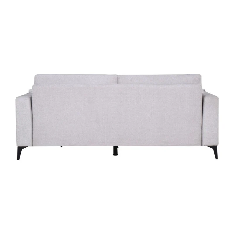 Divano con carrello estraibile e schienale ribaltabile 3 posti grigio chiaro - Derry