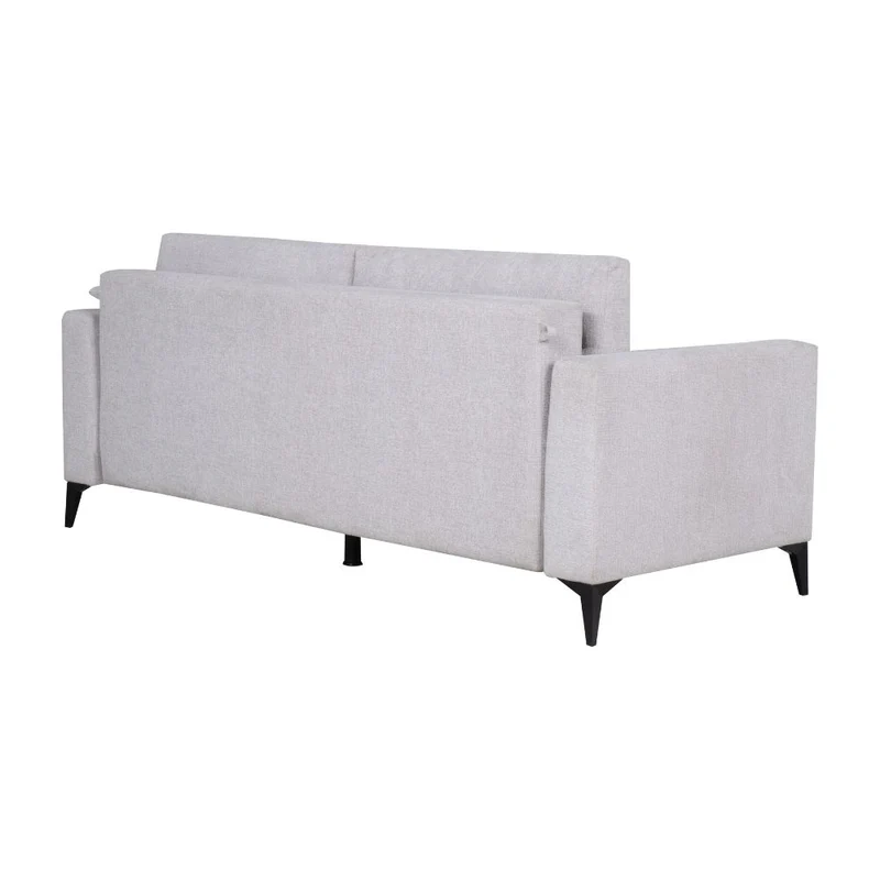 Divano con carrello estraibile e schienale ribaltabile 3 posti grigio chiaro - Derry