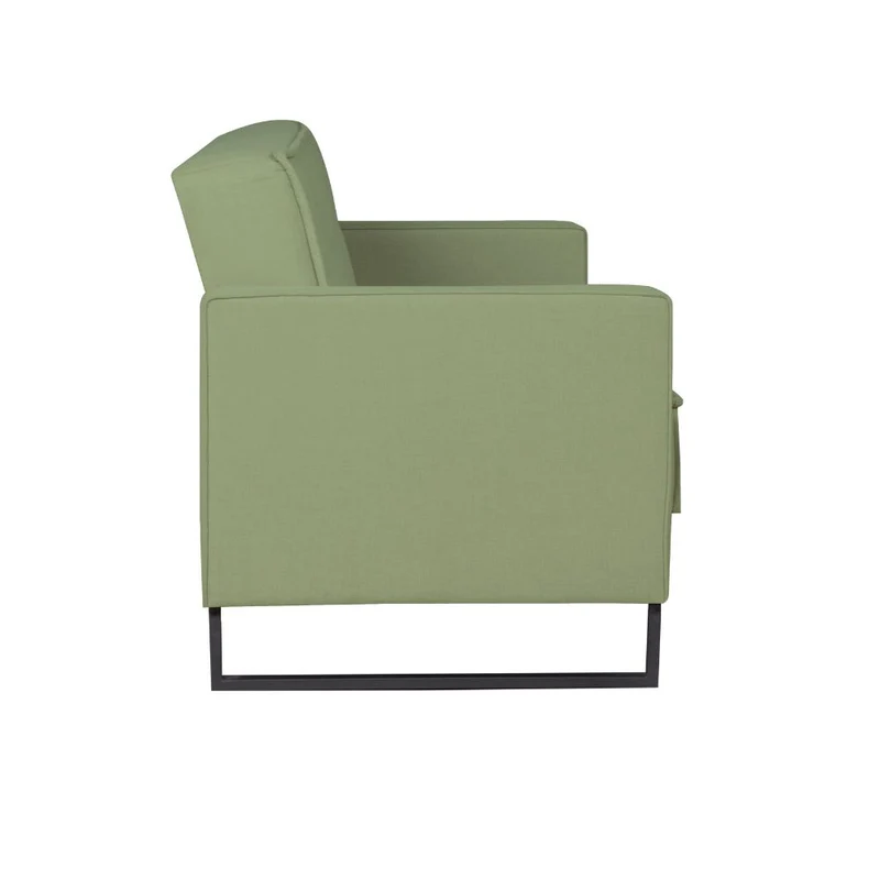 Divano letto con contenitore 3 posti in vellutino colore verde oliva - Legen