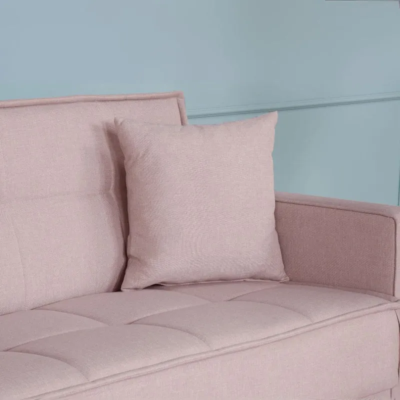 Divano letto con contenitore 3 posti in vellutino colore rosa antico - Legen