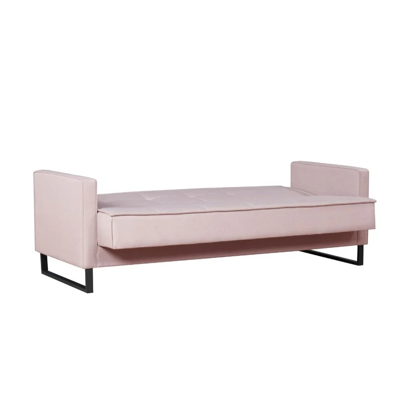 Divano letto con contenitore 3 posti in vellutino colore rosa antico - Legen