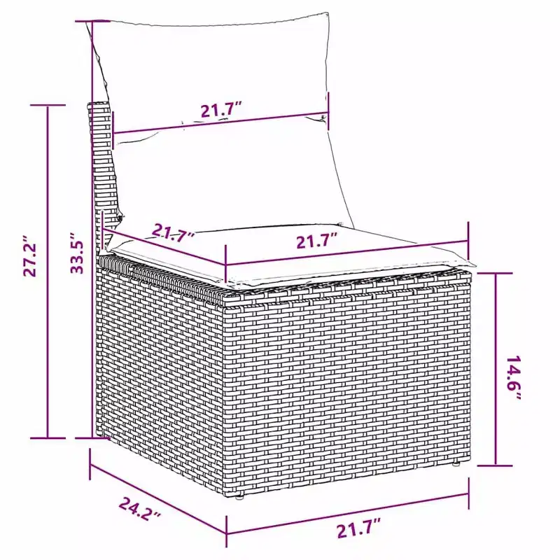 vidaXL Salon de jardin 5 pcs Marron et rouge 231 x 117 x 85 cm
