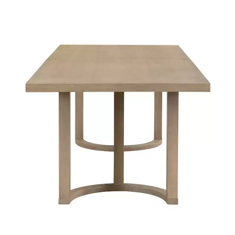Christopher Knight Home Harish Ensemble de salle à manger moderne 7 pièces en bois d'hévéa rembourré en lin avec table rectangulaire