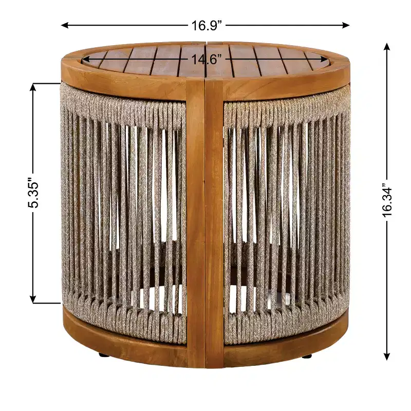 Christopher Knight Home Krizzix Ensemble de 3 pièces de mobilier d'extérieur bohème en bois d'acacia et corde tressée avec coussins