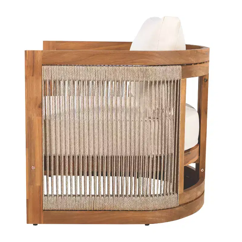 Christopher Knight Home Krizzix Ensemble de 3 pièces de mobilier d'extérieur bohème en bois d'acacia et corde tressée avec coussins