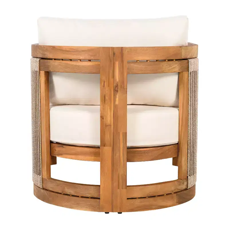Christopher Knight Home Krizzix Ensemble de 3 pièces de mobilier d'extérieur bohème en bois d'acacia et corde tressée avec coussins