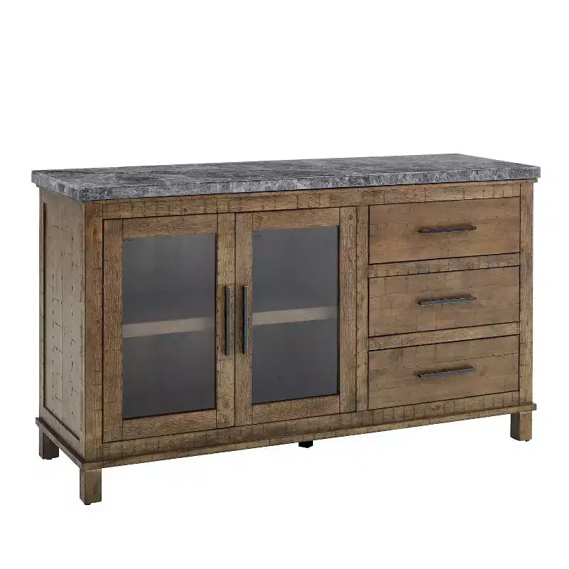 Ensemble de salle à manger 8 pièces Grayson en marbre gris/bois flotté - Steve Silver Co.