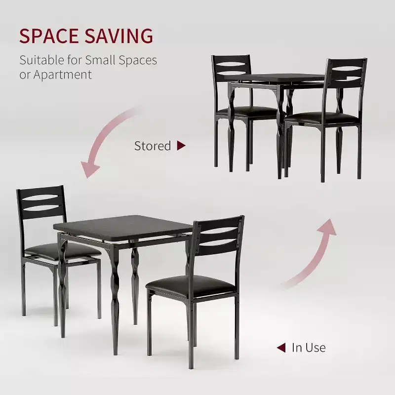 Ensemble table à manger 3 pièces avec pieds en métal en spirale, ensemble compact table et 2 chaises pour petits espaces, ensemble de salle à manger industriel rustique, marron