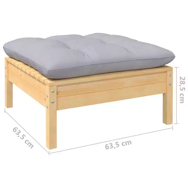 vidaXL Salon de jardin avec coussins – Bois de pin massif