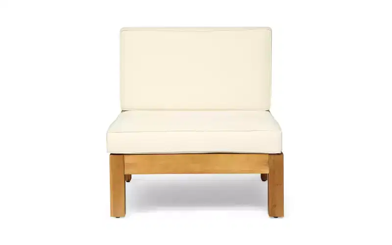 Ensemble de canapés d'extérieur modulaires en bois d'acacia en forme de U à 8 pièces Dominic Christopher Knight Home avec coussins