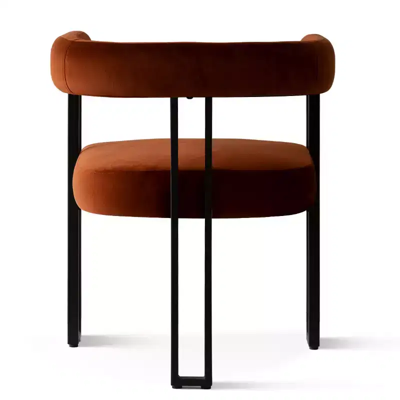 Ensemble de salle à manger 7 pièces avec chaises en velours, table ovale noire moderne et fauteuils rembourrés avec pieds en métal pour salle à manger - Panipeachy