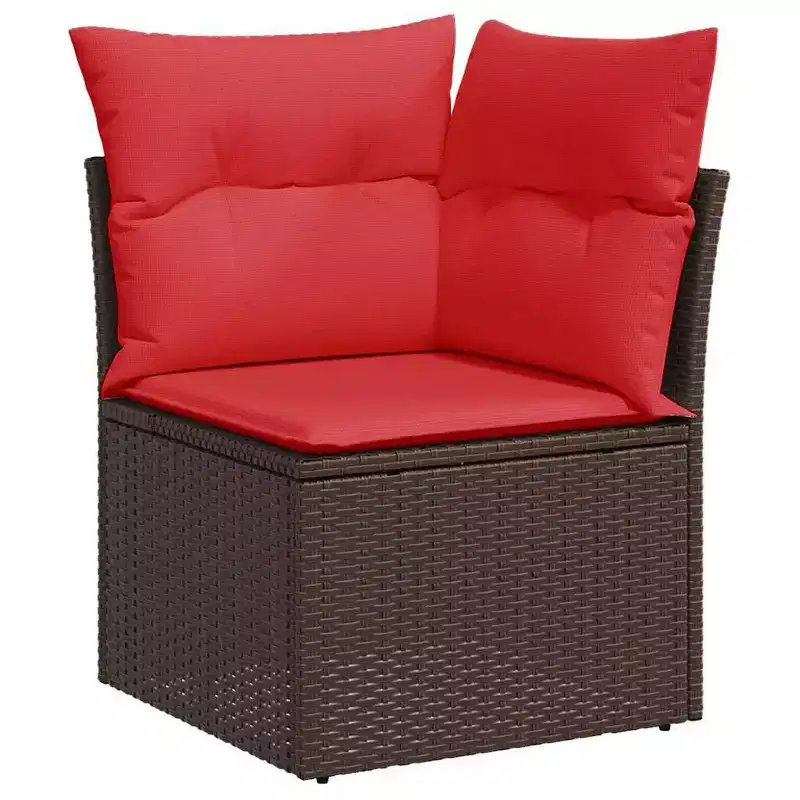 vidaXL Salon de jardin 10 pcs avec coussins résine tressée gris