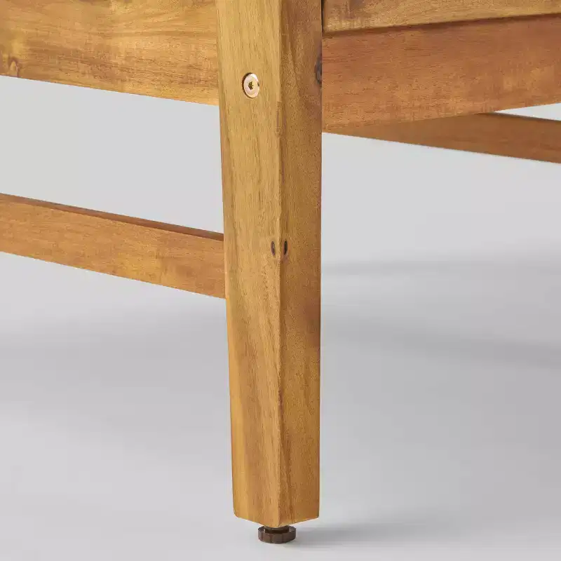 Illona Ensemble canapé d'angle 7 places et table de foyer carrée en bois d'acacia teck/crème/gris clair - Christopher Knight Home