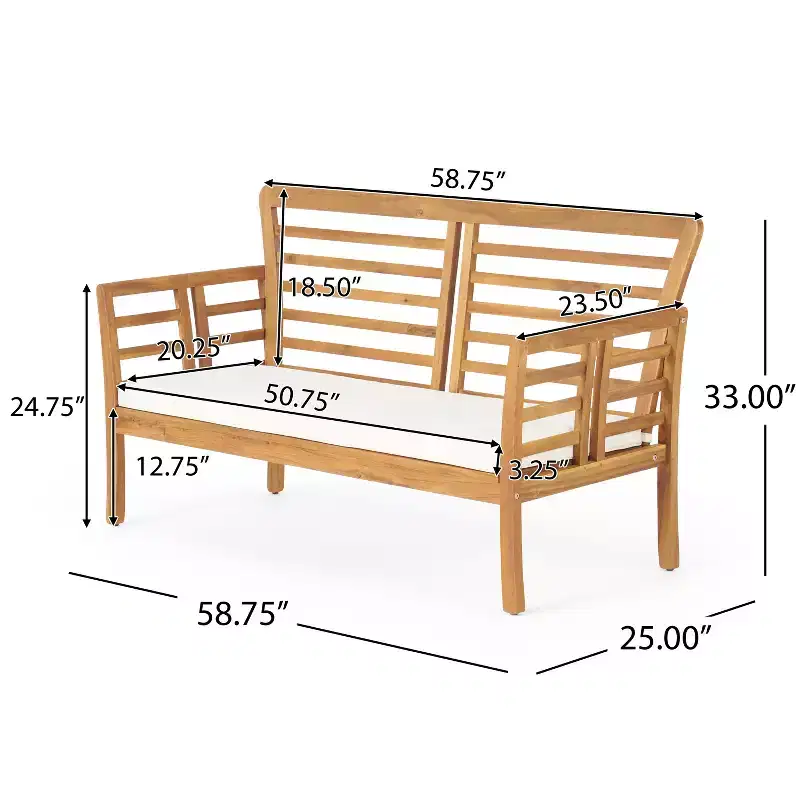 Christopher Knight Home Caydon Salon de jardin 8 places en bois d'acacia avec coussins