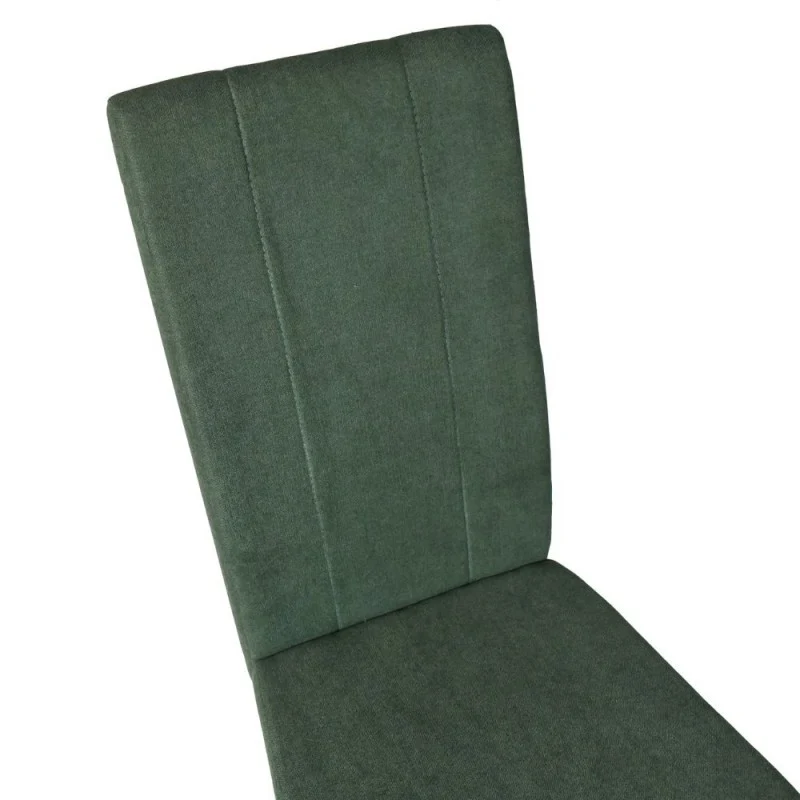 Set 2 Sedie imbottita con struttura in legno colore rovere e tessuto verde