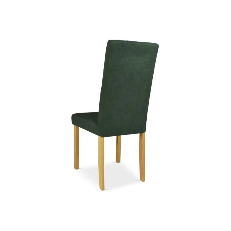 Set 2 Sedie imbottita con struttura in legno colore rovere e tessuto verde