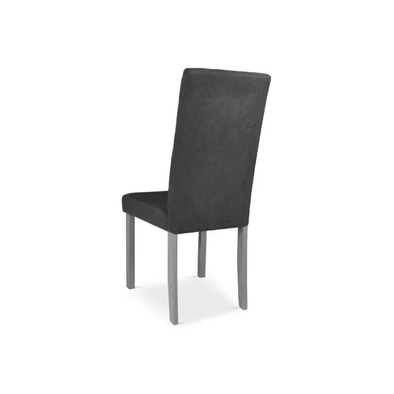 Set 2 Sedie imbottita con struttura in legno e tessuto grigio cuciture verticali - Verty