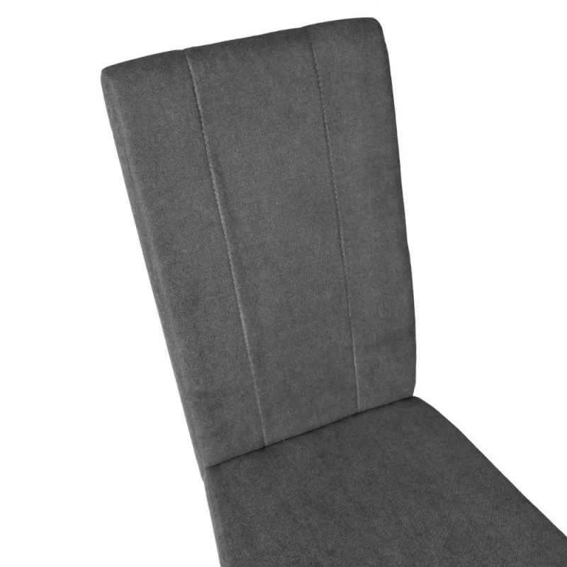 Set 2 Sedie imbottita con struttura in legno e tessuto grigio cuciture verticali - Verty