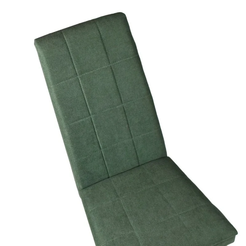 Set 2 sedie imbottite con struttura in legno colore rovere e tessuto verde - Tomy