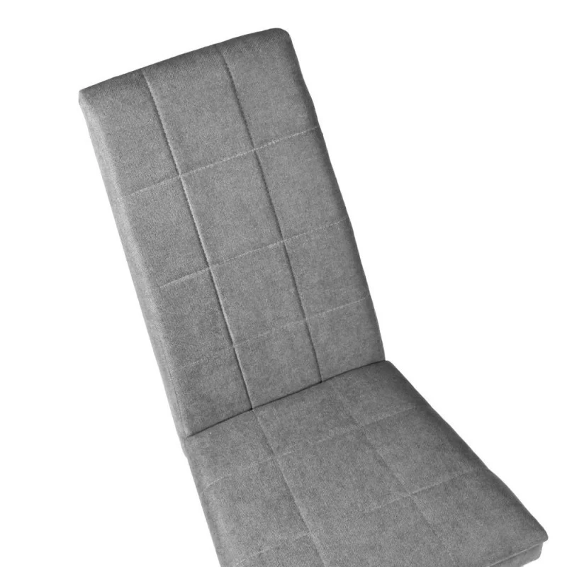 Set 2 Sedie imbottite con struttura in legno bianco e tessuto grigio - Tomy