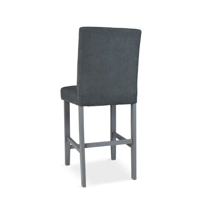 Sgabello in legno con rivestimento in tessuto colore grigio - Alex