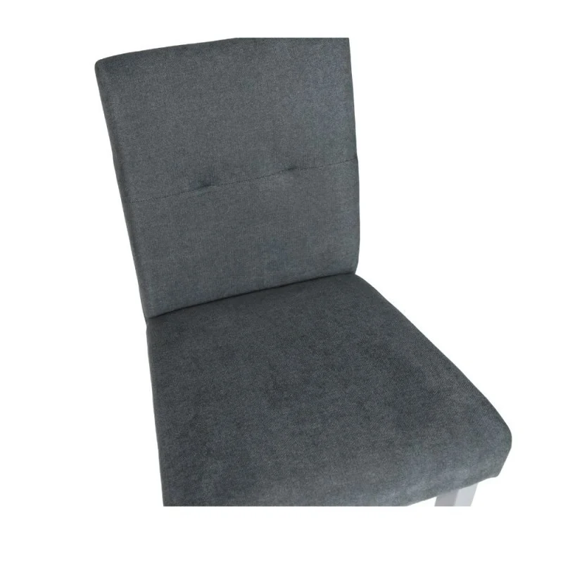 Sgabello in legno con rivestimento in tessuto colore grigio - Alex