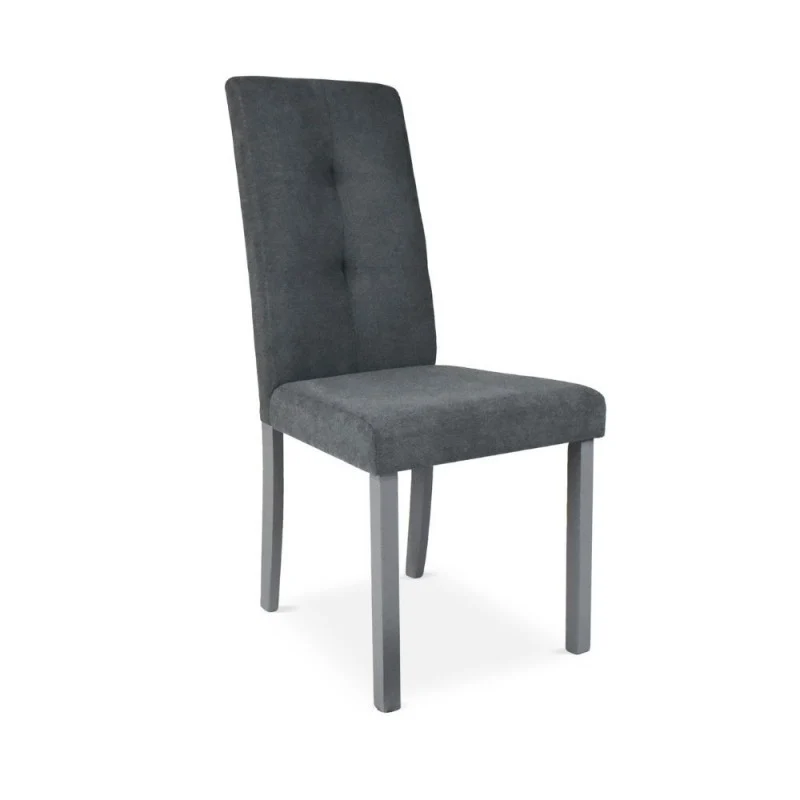 Set 2 Sedia imbottita con struttura in legno e tessuto colore grigio - Eric