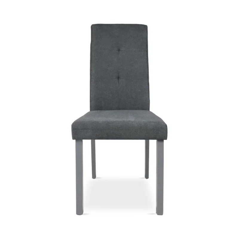 Set 2 Sedia imbottita con struttura in legno e tessuto colore grigio - Eric