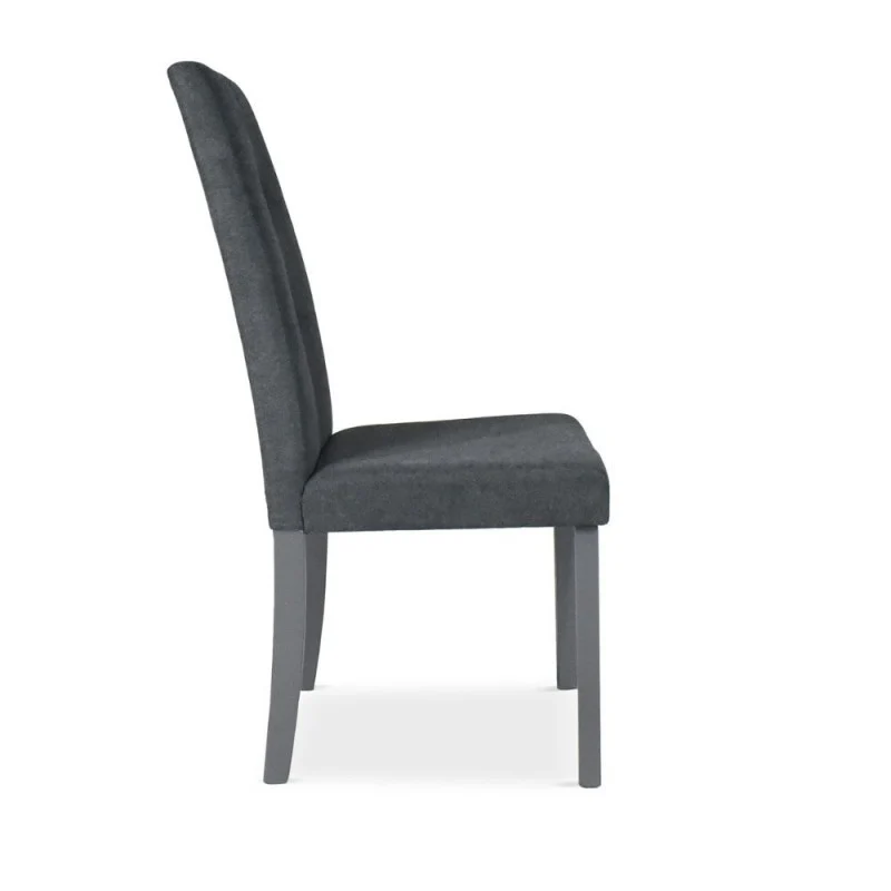 Set 2 Sedia imbottita con struttura in legno e tessuto colore grigio - Eric