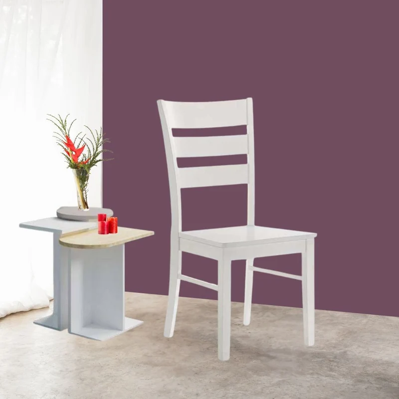 Set 2 Sedie in legno colore bianco con schienale a tre fasce - Lisa