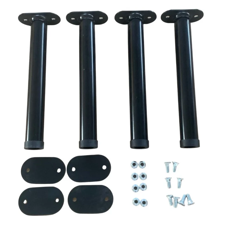Set 4 piedini per rete 35H cm colore nero