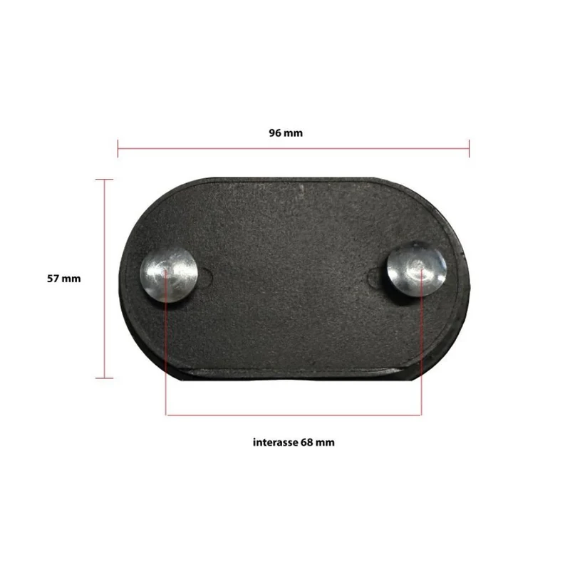 Set 4 piedini per rete 35H cm colore nero