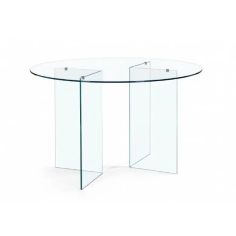 Tavolo rotondo in vetro trasparente temperato 137x77H cm - Acacia