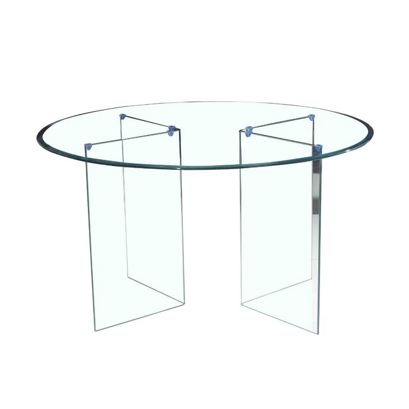 Tavolo rotondo in vetro trasparente temperato 137x77H cm - Acacia