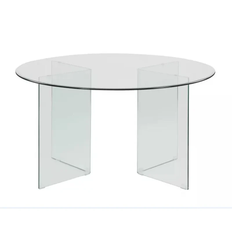 Tavolo rotondo in vetro trasparente temperato 137x77H cm - Acacia