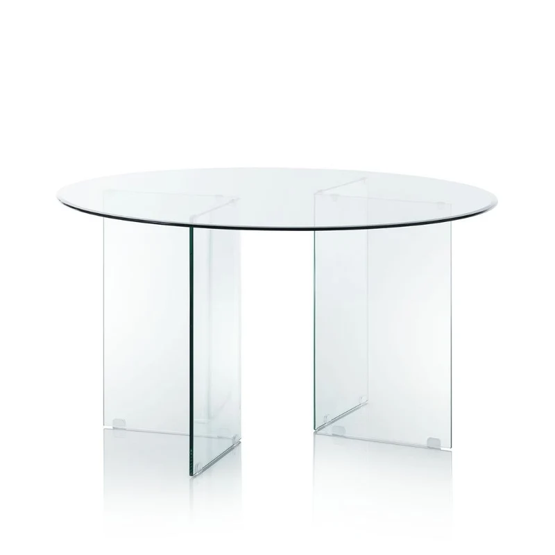 Tavolo rotondo in vetro trasparente temperato 137x77H cm - Acacia